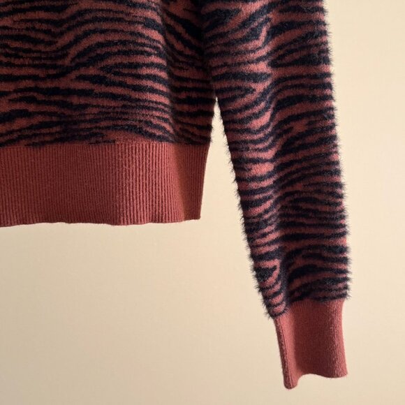 Striped Cowl Neck Sweater - Black and Brown - Picture 5 of 6